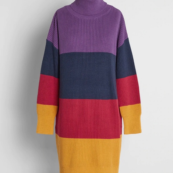 1980s Turtleneck Sweater Dress 1990s (ModCloth) - Picture 3 of 7